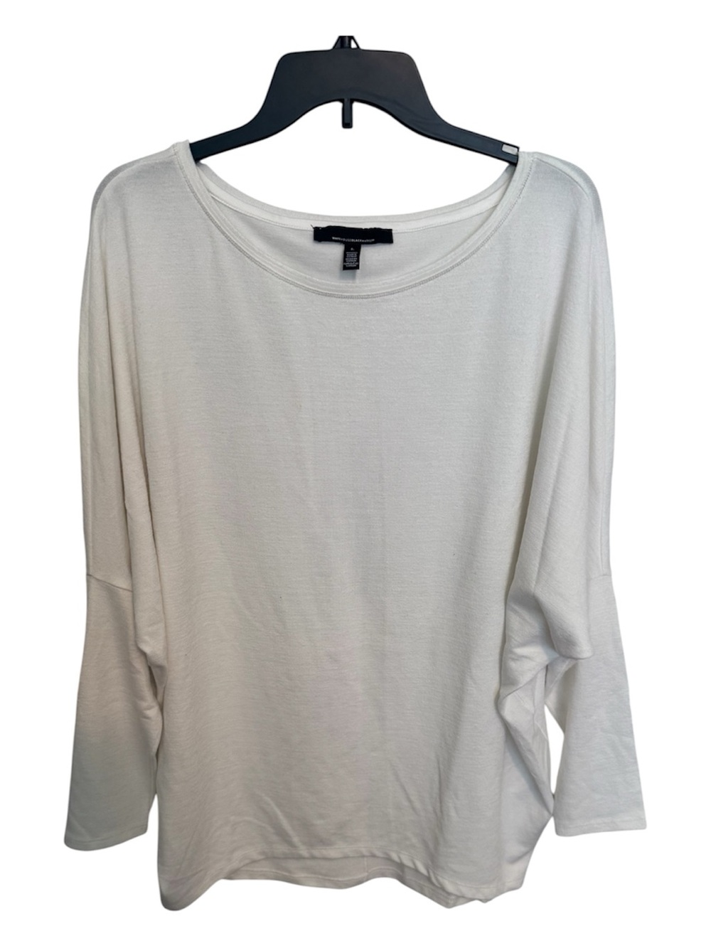 White House Black Market White Boatneck Dolman Sleeve Top